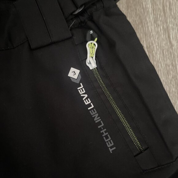 Killtec Level 3 Snow Pants Bibs Youth Size 8 Black Tech Line Ski Snowboard - Picture 2 of 6